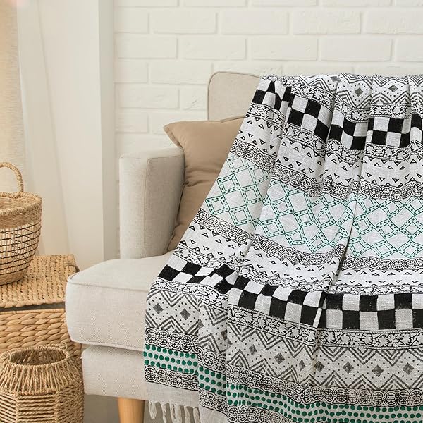 KASHWÉRE Damask Half Blanket Throw, 33